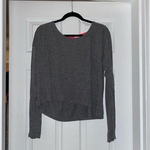 Aeropostale Gray Criss-Cross Back Long Sleeve Top